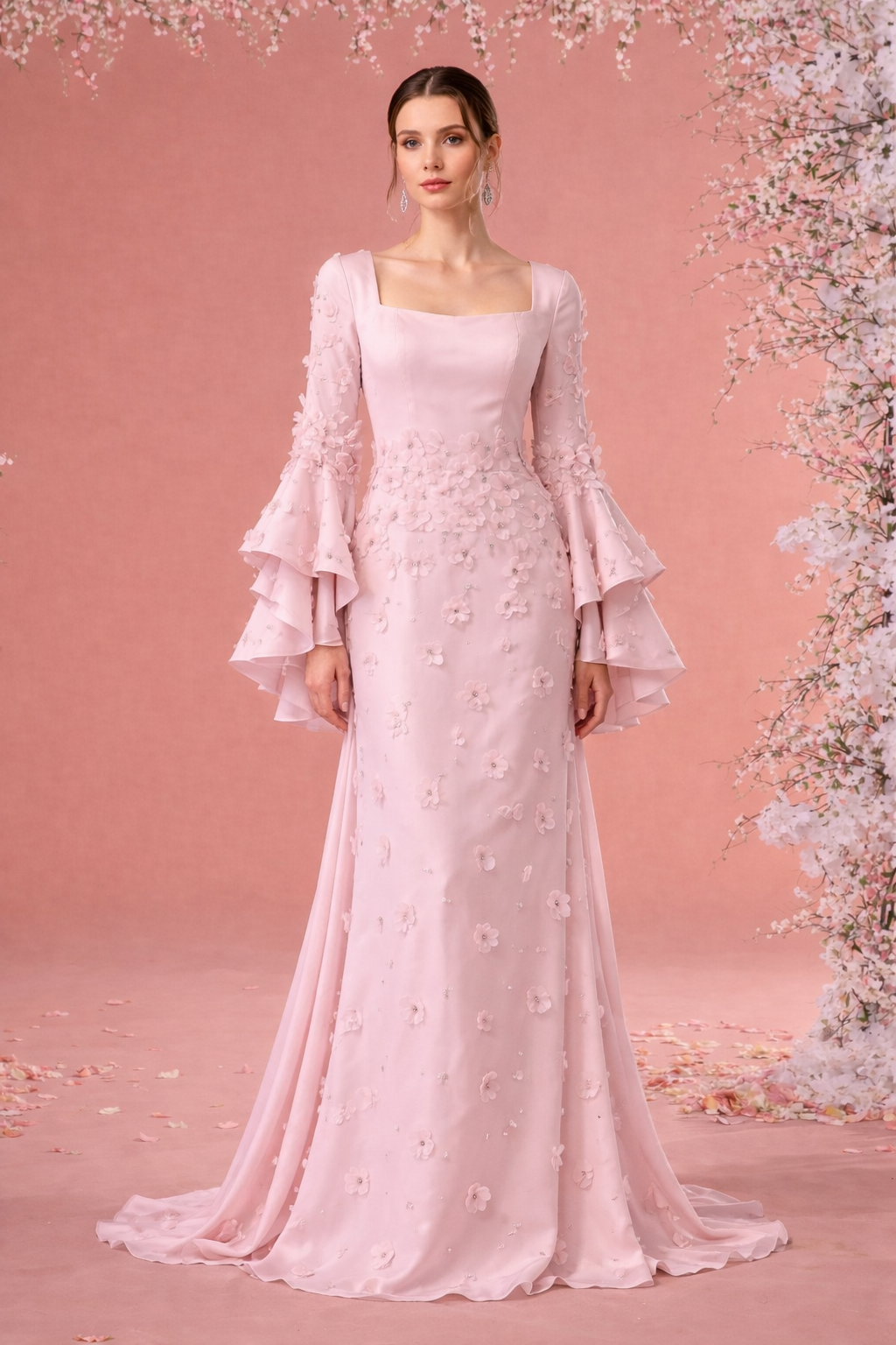 Armada Couture – Celeste Embellished Mint Evening Gown