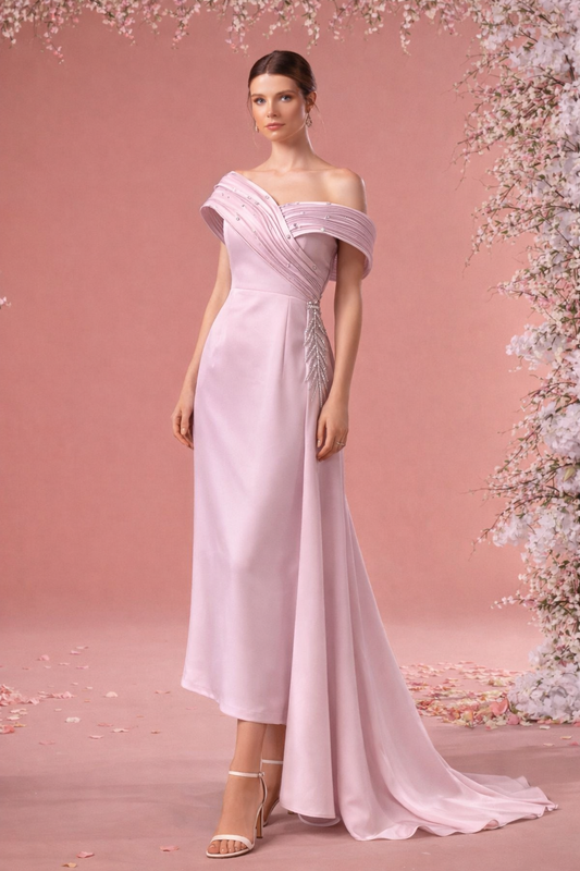 ARMADA COUTURE – Blush Royale Embellished Off-Shoulder Evening Gown