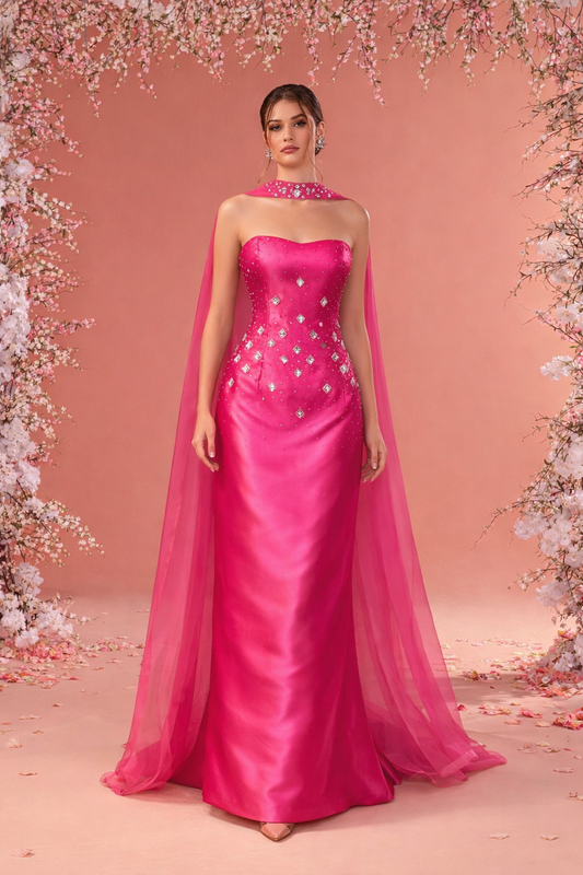 Ethereal Embellished Tulle Gown With Floral Detailing