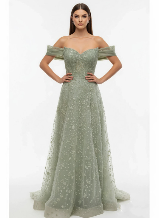 Handcrafted Stunning Embellished Gown